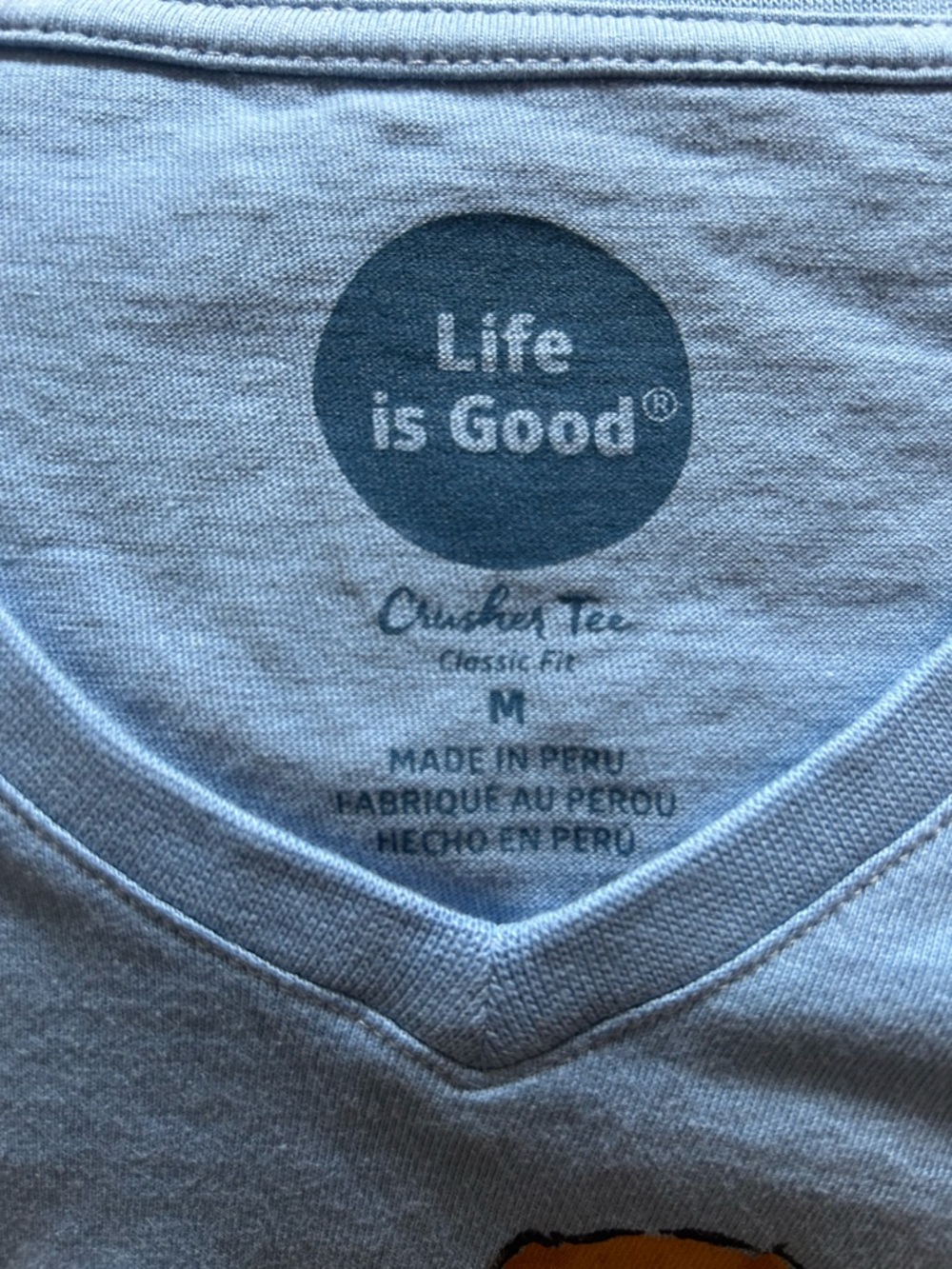 NWT Life Is Good V-Neck Long-Sleeve Tee with Dog & Wine Graphic - Picture 7 of 8